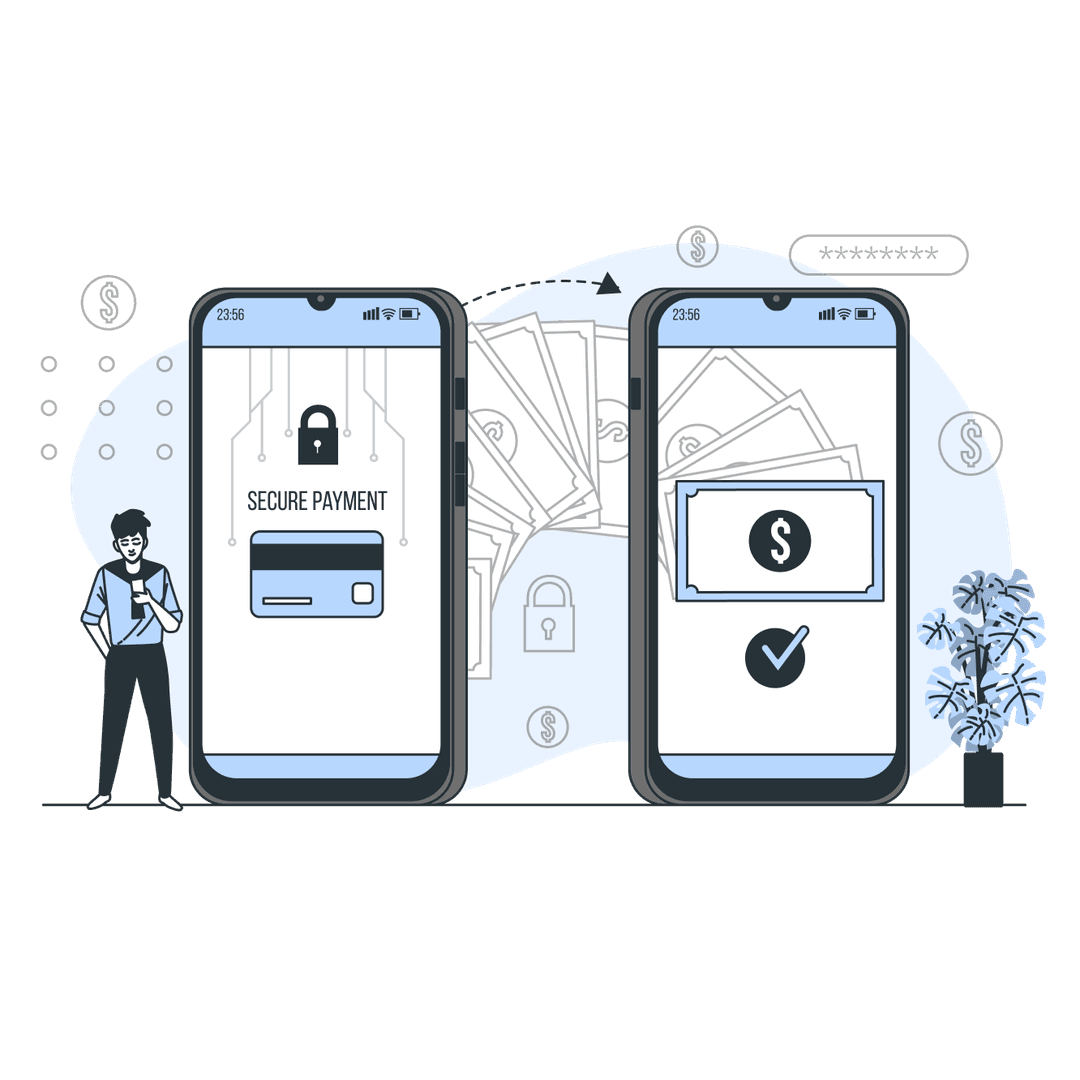 mobile with secured background